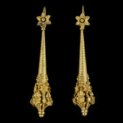 Antique Georgian Night And Day Earrings Pinchbeck 18ct Gold Gilt