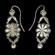 Antique Georgian Paste Flower Earrings Silver Circa 1820