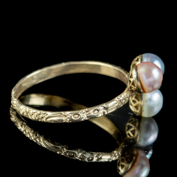 Antique Georgian Pearl Diamond Shamrock Ring 