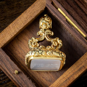 Antique Georgian Seal Fob Pendant Agate Intaglio Gold Cased