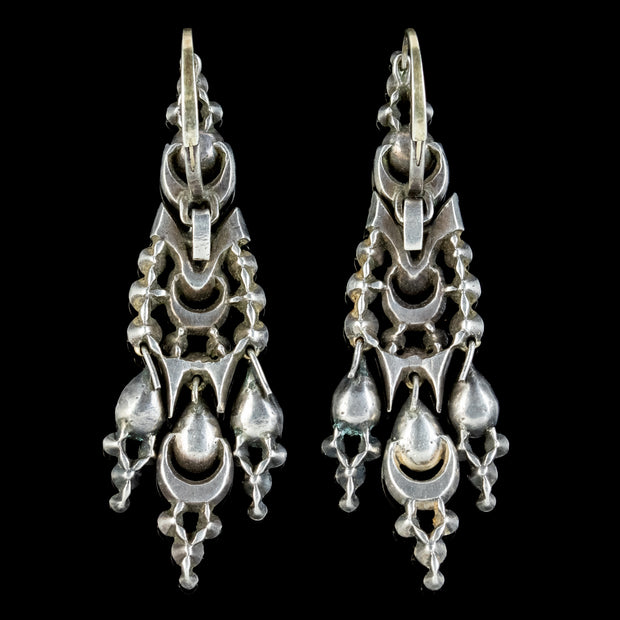 Antique Georgian Spanish Diamond Drop Earrings Silver Circa 1790 ...