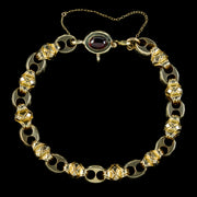 Antique Victorian 15ct Gold Bracelet Garnet Clasp Circa 1880