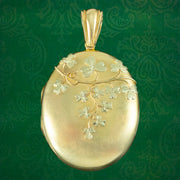 Antique Victorian 18ct Gold Clover Locket 
