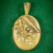 Antique Victorian 18ct Gold Floral Locket Circa 1880