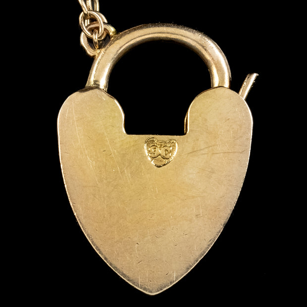 Antique Victorian 9ct Gold Gate Bracelet And Heart Padlock