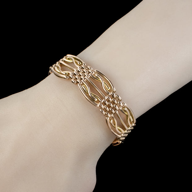 Antique Victorian 9ct Gold Gate Bracelet 