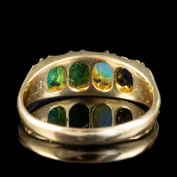 Antique Victorian Acrostic Gemstone Love Ring Dated 1892