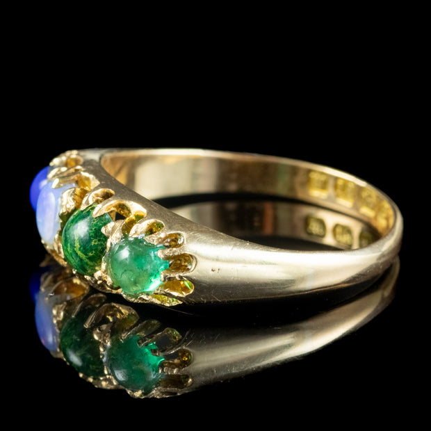 Antique Victorian Acrostic Gemstone Love Ring Dated 1892