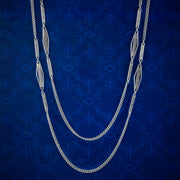 Antique Victorian Long Silver Chain Murrle Bennett