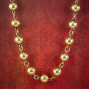 Antique Victorian Ball Necklace Silver 18ct Gold Gilt Circa 1880