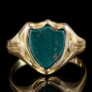 Antique Victorian Bloodstone Shield Signet Ring Dated 1868