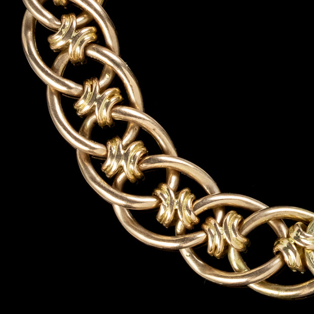 Antique Victorian Bracelet 15ct Gold Heart Padlock 