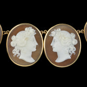 Antique Victorian Cameo Necklace And Bracelet Set 15ct Gold