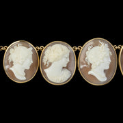 Antique Victorian Cameo Necklace And Bracelet Set 15ct Gold