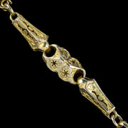 Antique Victorian Celestial Guard Chain Necklace 9ct Gold 