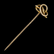 Antique Victorian Celtic Love Knot Pin 15ct Gold Circa 1880 front