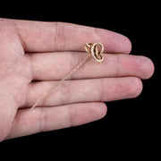Antique Victorian Celtic Love Knot Pin 15ct Gold Circa 1880 hand