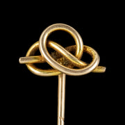 Antique Victorian Celtic Love Knot Pin 15ct Gold Circa 1880 close