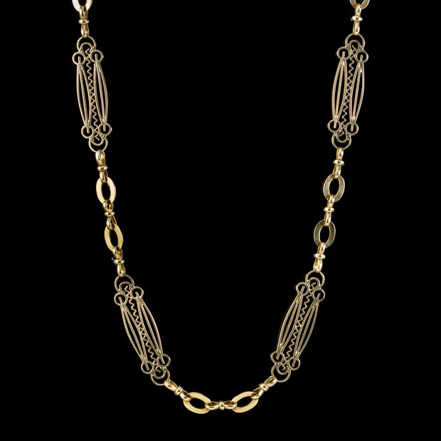 Antique Victorian Chain Necklace 15ct Gold Circa 1900