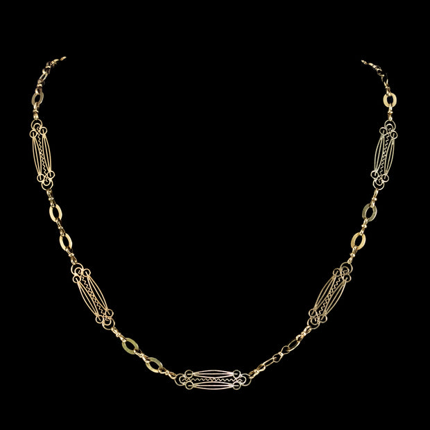 Antique Victorian Chain Necklace 15ct Gold Circa 1900