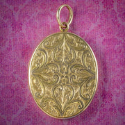 Antique Victorian Chased Family Locket 15ct Gold
