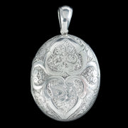 Antique Victorian Chased Sterling Silver Locket 