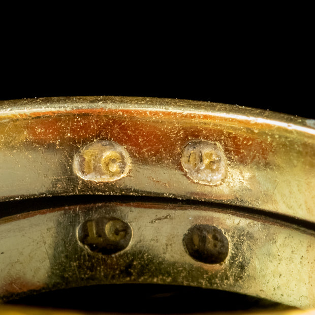 Antique Victorian Coral Diamond Ring Circa 1900