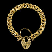 Antique Victorian Curb Bracelet And Padlock Pinchbeck 18ct Gold Gilt