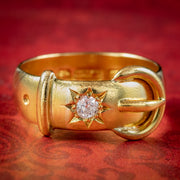 Antique Victorian Diamond Buckle Ring Dated 1896