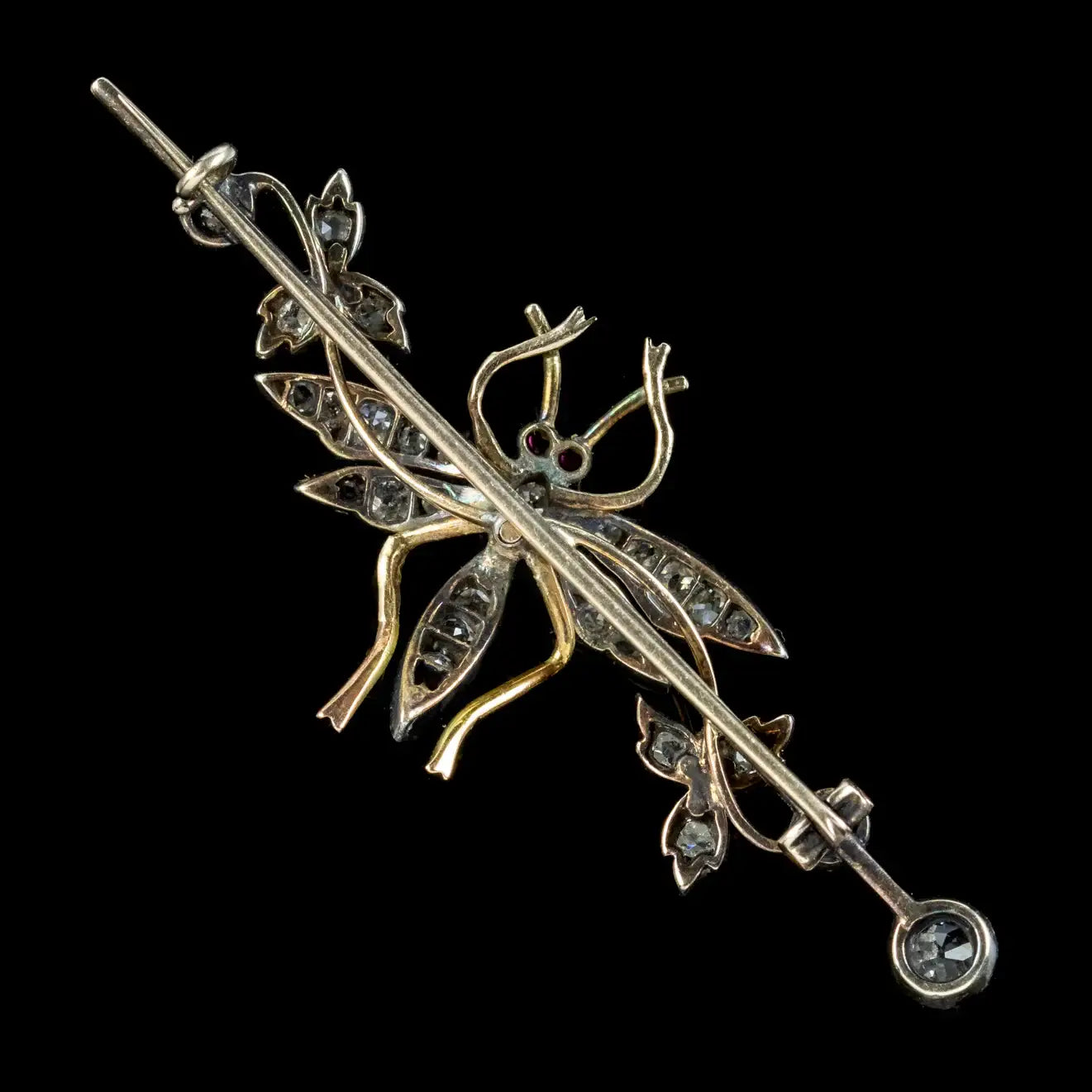Antique Victorian Diamond Insect Brooch Silver 18ct Gold Circa 1900 ...