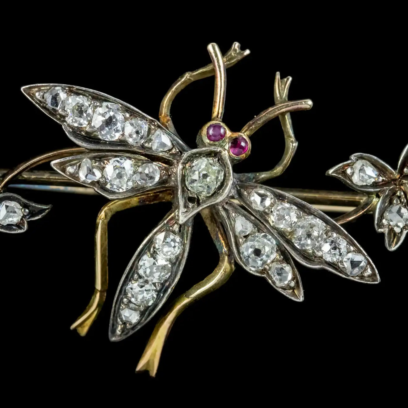 Antique Victorian Diamond Insect Brooch Silver 18ct Gold Circa 1900 ...