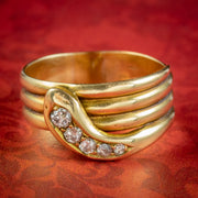 Antique Victorian Diamond Snake Ring Dated 1900