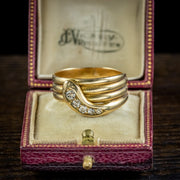 Antique Victorian Diamond Snake Ring Dated 1900