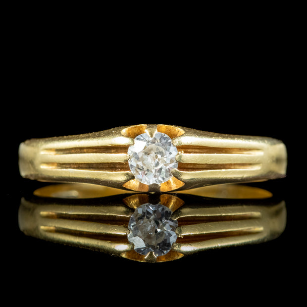 Antique Victorian Diamond Solitaire Ring 0.20ct Diamond
