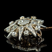 Antique Victorian Diamond Star Brooch 18ct Gold Silver 2ct Of Diamond 