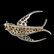 Antique Victorian Diamond Swallow Brooch Boxed 