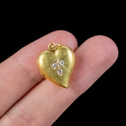 Antique Victorian Diamond Witches Heart Locket 15ct Gold Circa 1890