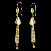 Antique Victorian Drop Earrings 15ct Gold Circa 1880 back