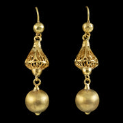Antique Victorian Drop Earrings 15ct Gold Circa 1890