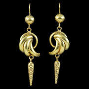 Antique Victorian Drop Earrings 9ct Gold Circa 1880 front