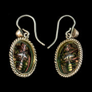Antique Victorian Egyptian Revival Scarab Earrings 9ct Gold