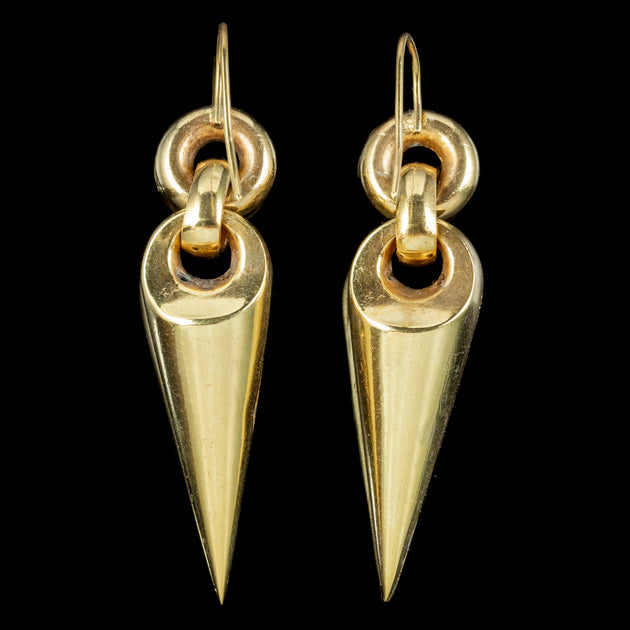 Antique Victorian Etruscan Drop Earrings Pinchbeck Gold Gilt Circa 187 ...