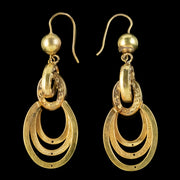 ANTIQUE VICTORIAN ETRUSCAN REVIVAL DROP EARRINGS 18CT GOLD CIRCA 1880 back