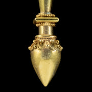 Antique Victorian Etruscan Revival Drop Earrings 18ct Gold Circa 1880 close