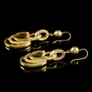 ANTIQUE VICTORIAN ETRUSCAN REVIVAL DROP EARRINGS 18CT GOLD CIRCA 1880 side