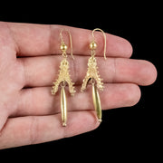 Antique Victorian Etruscan Revival Earrings 18ct Gold Circa 1880