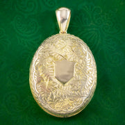 Antique Victorian Fern Leaf Locket 9ct Gold
