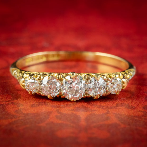 Antique Victorian Five Stone Diamond Ring 0.75ct Of Diamond Circa 1900