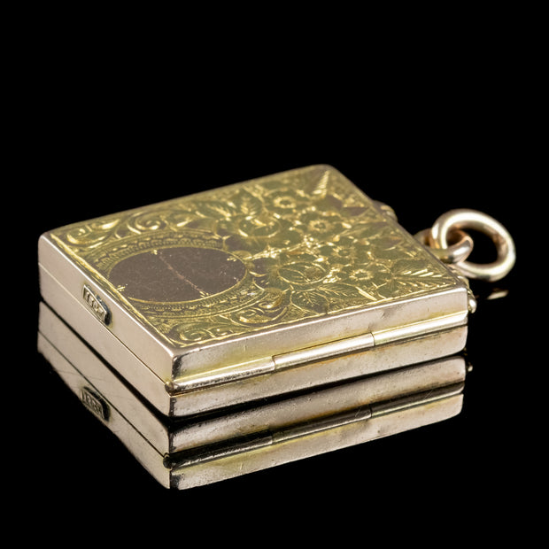 Antique Victorian Book Locket 15ct Gold
