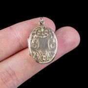 Antique Victorian Forget Me Not Locket 9ct Gold Back And Front